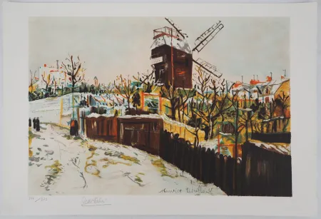Lithografie Utrillo - Moulin de la Galette à Montmartre