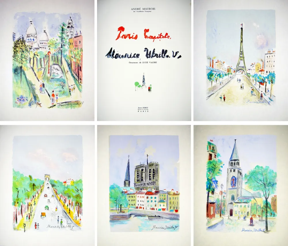 Geïllustreerd Boek Utrillo - PARIS CAPITALE. Lithographies originales de Maurice Utrillo, V. (1955).