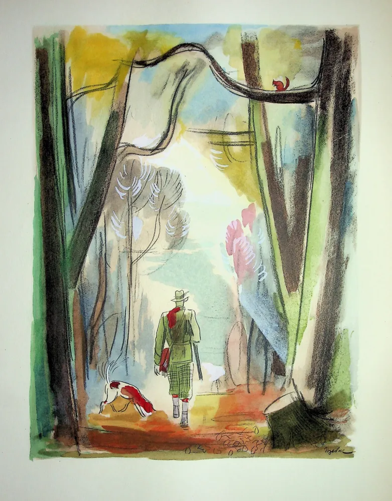 Lithografie Uzelac - La chasse traditionnelle