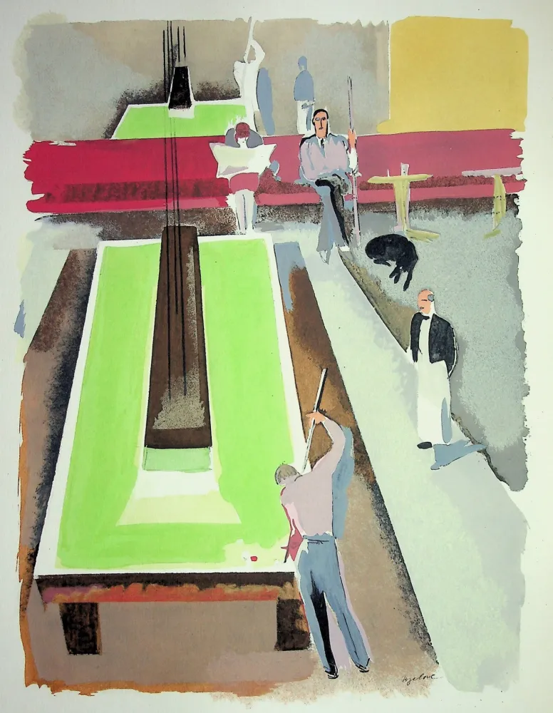 Lithografie Uzelac - Le billard