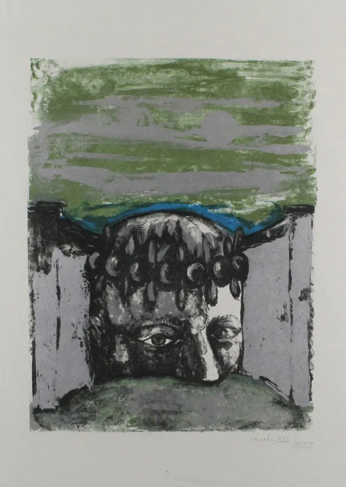 Lithografie Vacchi - Selbstbildnis / Self-Portrait