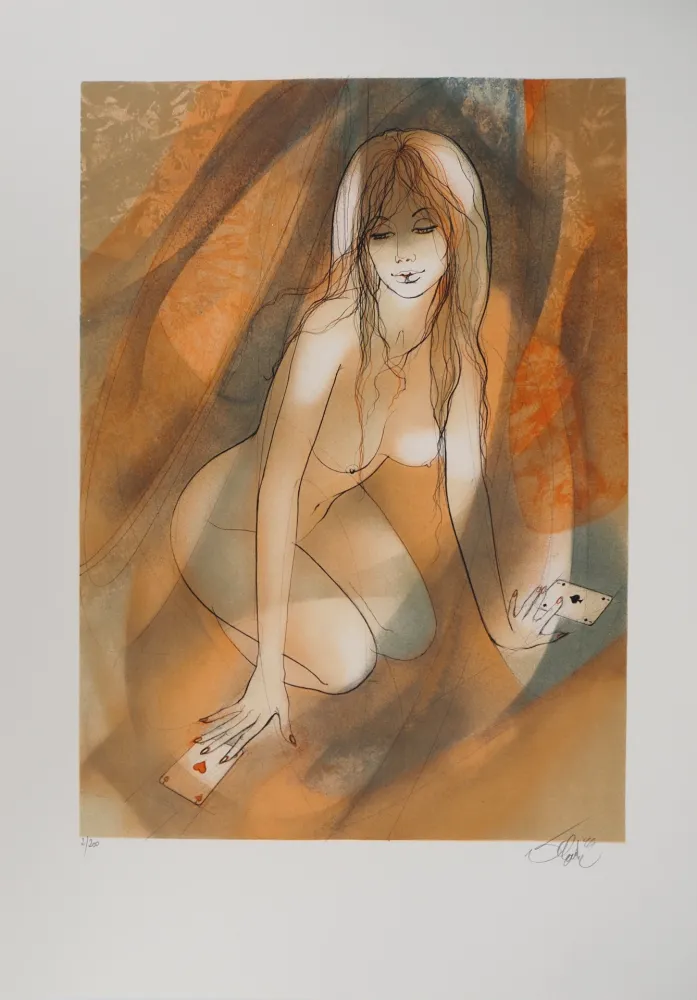 Lithografie Valadie - Brassens, Une Jolie Fleur