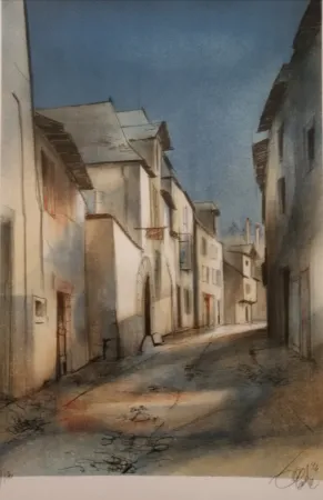 Lithografie Valadie - Brive - rue basse - Limousin