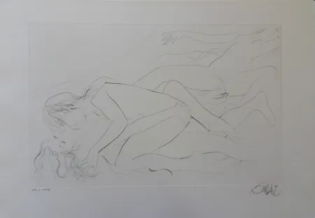 Gravure Valadie - Etreinte et attente