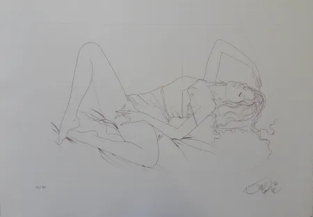 Gravure Valadie - Langoureuse sieste