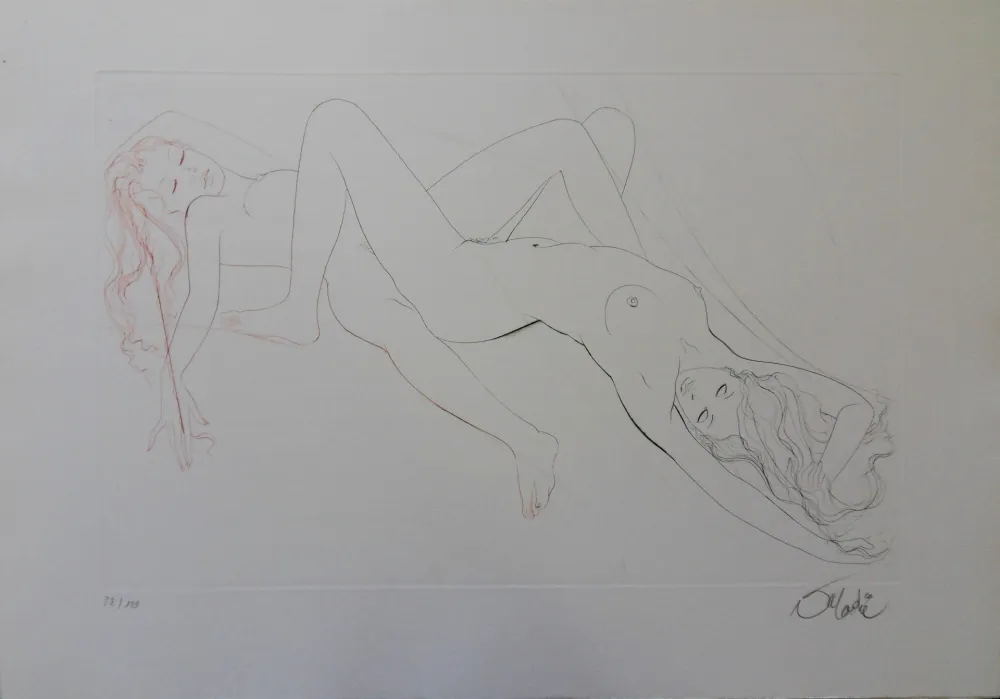 Gravure Valadie - Les amantes, plaisir partagé