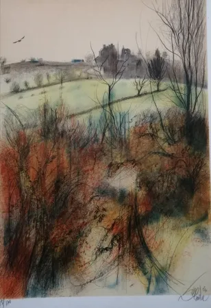 Lithografie Valadie - Noailles - Limousin