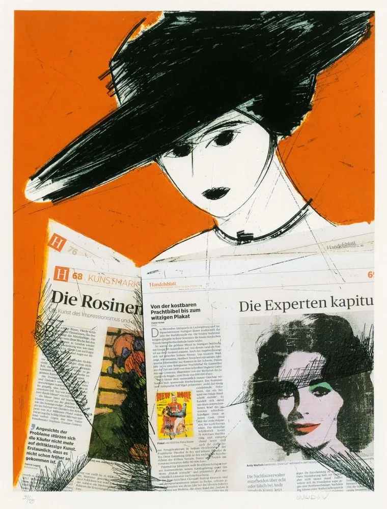 Ets Valdés - Mujer con periodico- Warhol