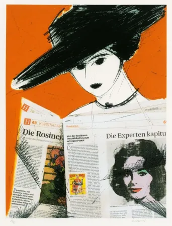 Ets Valdés - Mujer con periodico- Warhol