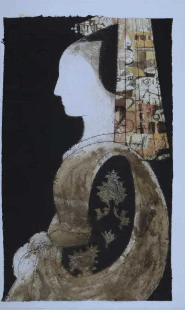 Ets En Aquatint Valdés - Retrato de mujer con mantilla