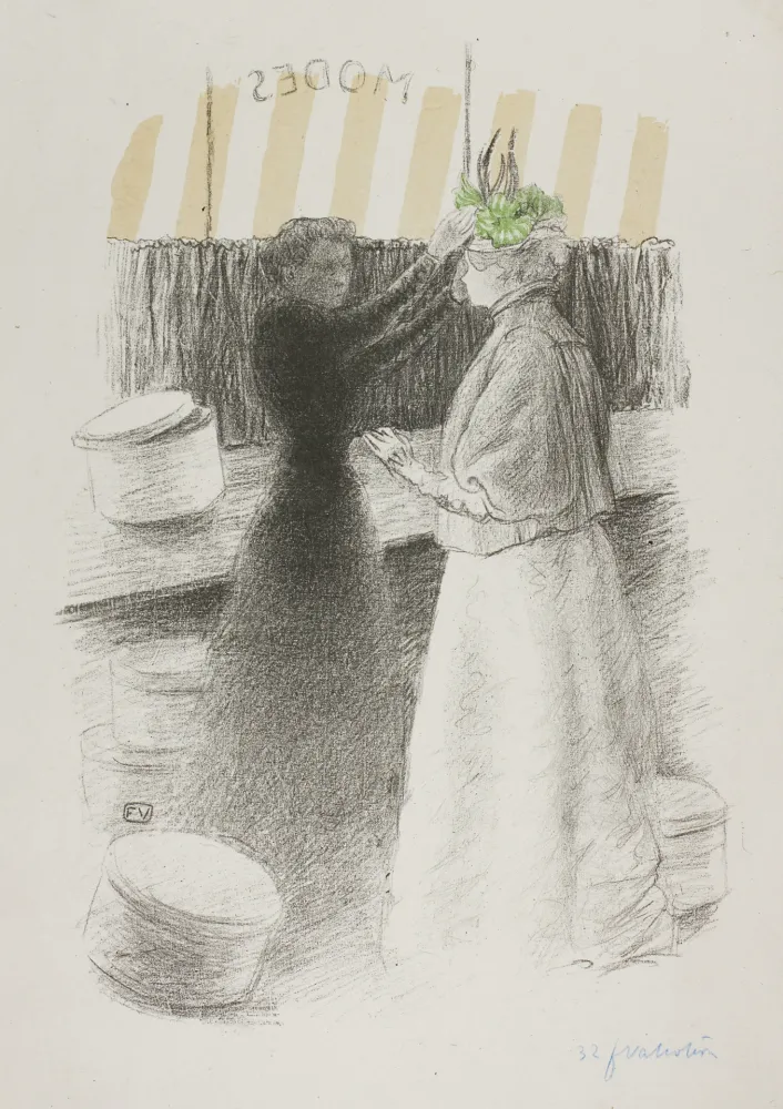 Lithografie Vallotton - Le Chapeau vert (The green hat)