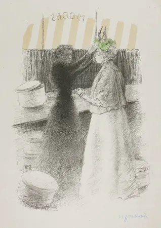 Lithografie Vallotton - Le Chapeau vert (The green hat)