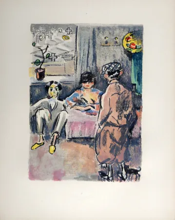 Lithografie Van Dongen - André Salmon et Mac Orlan, Rue Saint Vincent, 1949
