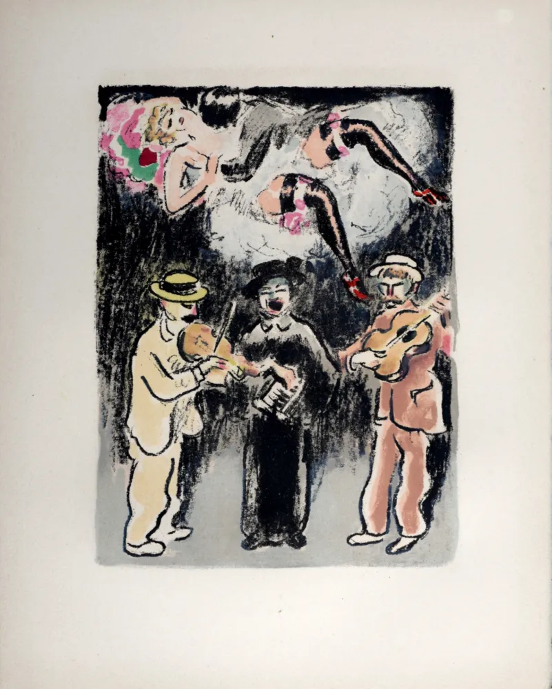 Lithografie Van Dongen - Chanteurs des rues, ou le rêve à bon marché, 1949