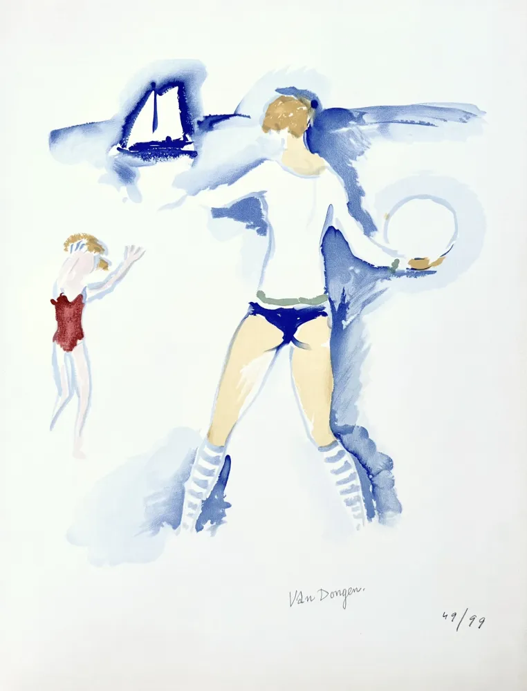 Lithografie Van Dongen -  Femme sur la Plage	