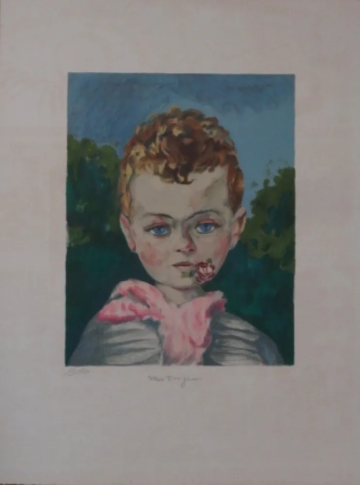 Lithografie Van Dongen - Jean-Marie, la fleur aux lèvres