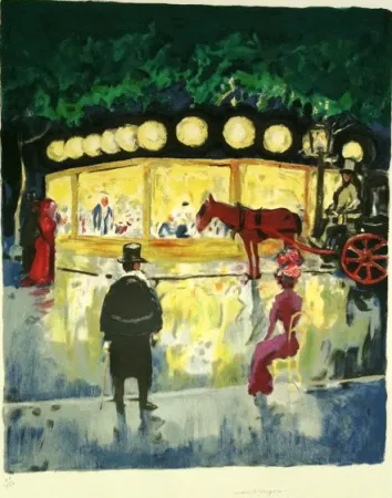 Lithografie Van Dongen - LE CARROUSEL AU BOIS DE BOULOGNE
