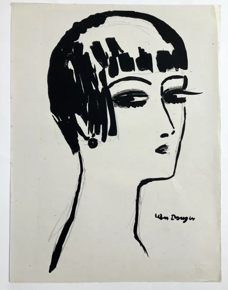 Lithografie Van Dongen - Les cheveux courts , 1926