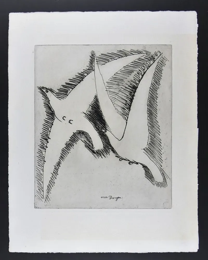 Gravure Van Dongen - Les Mouettes