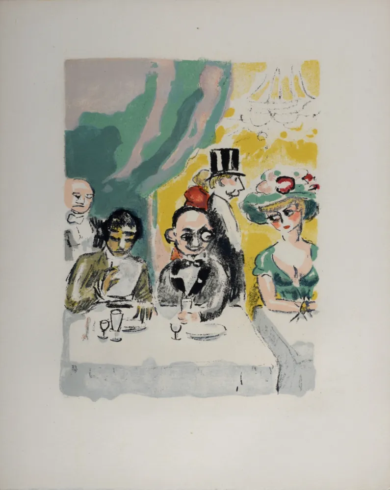 Lithografie Van Dongen - Max invité par Manolo ou le griveleur malgré lui, 1949
