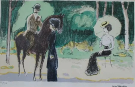 Lithografie Van Dongen - Meeting in the woods