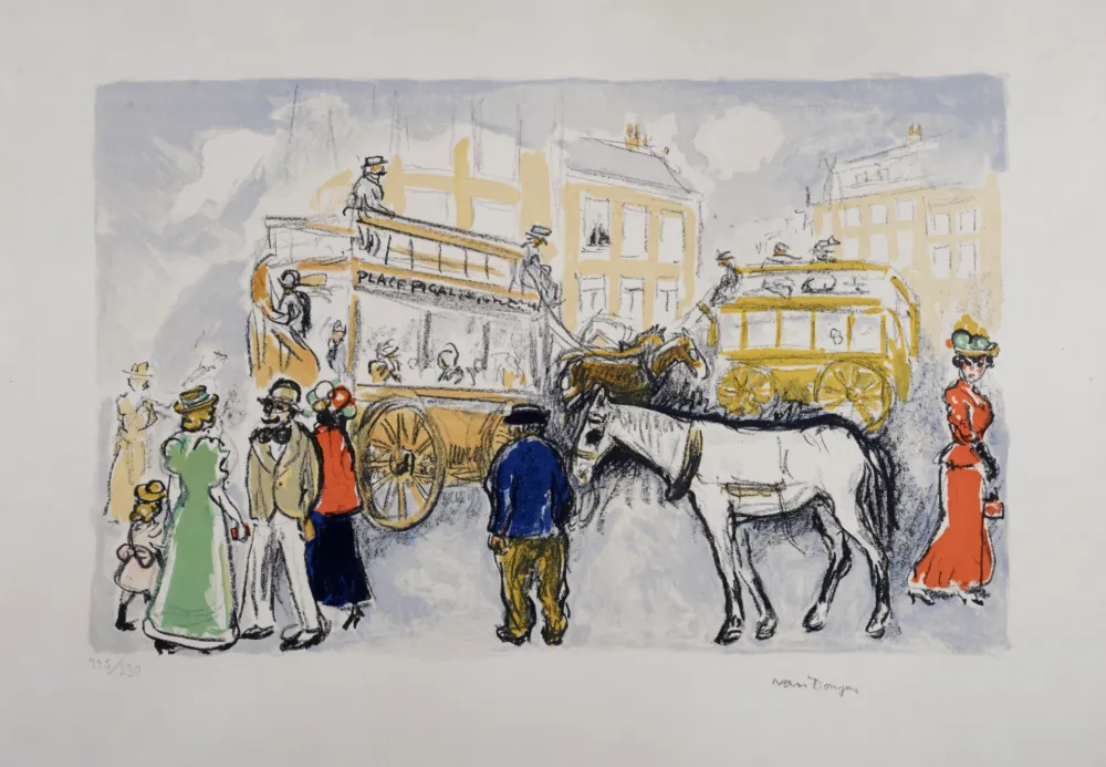 Lithografie Van Dongen - Place Pigalle, circa 1950