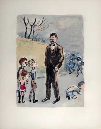 Lithografie Van Dongen - Poulbot, l’ami des gosses, 1949