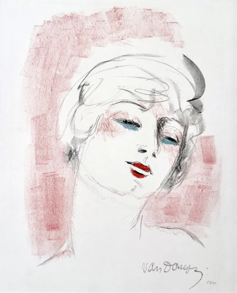 Lithografie Van Dongen - Tête Rouge