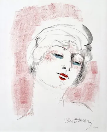 Lithografie Van Dongen - Tête Rouge