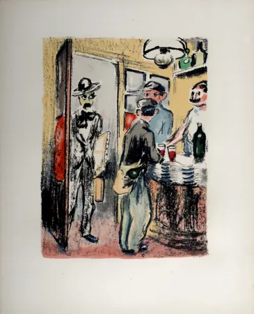 Lithografie Van Dongen - Utrillo… Litrillo… Deux êtres luttaient en lui, 1949
