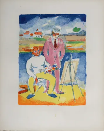 Lithografie Van Dongen - Vlaminck et Derain à Chatou, 1949