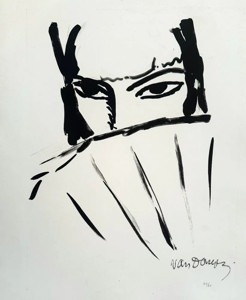 Lithografie Van Dongen - Woman with a Fan