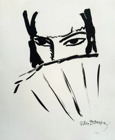 Lithografie Van Dongen - Woman with a Fan