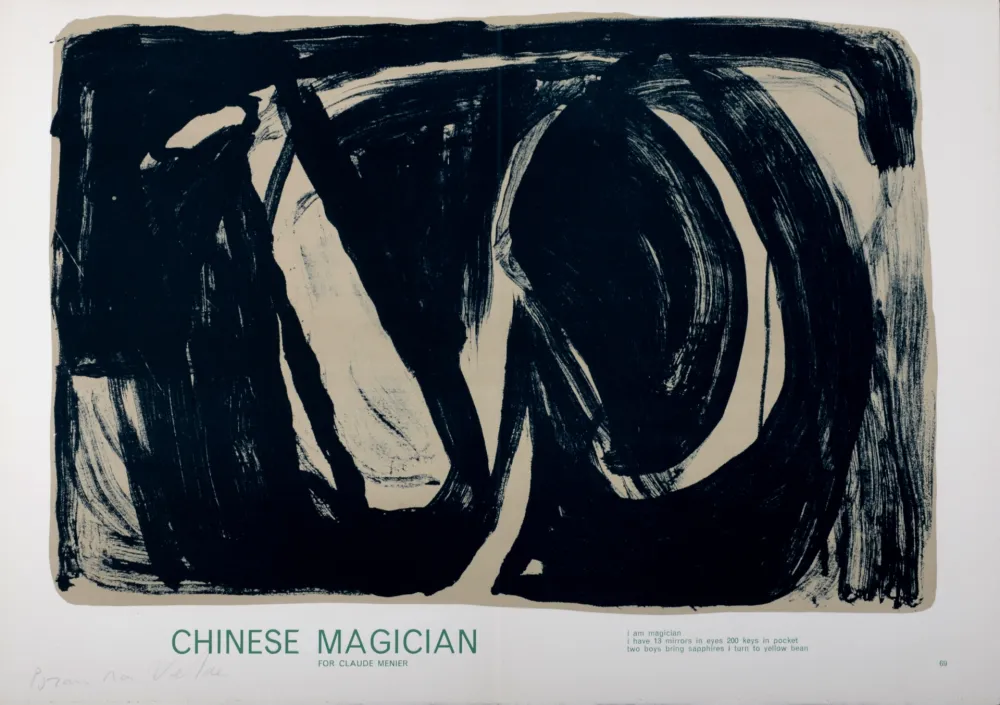Lithografie Van Velde - Chinese Magician, 1964 - Hand-signed!