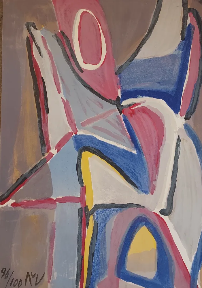 Lithografie Van Velde - Combat