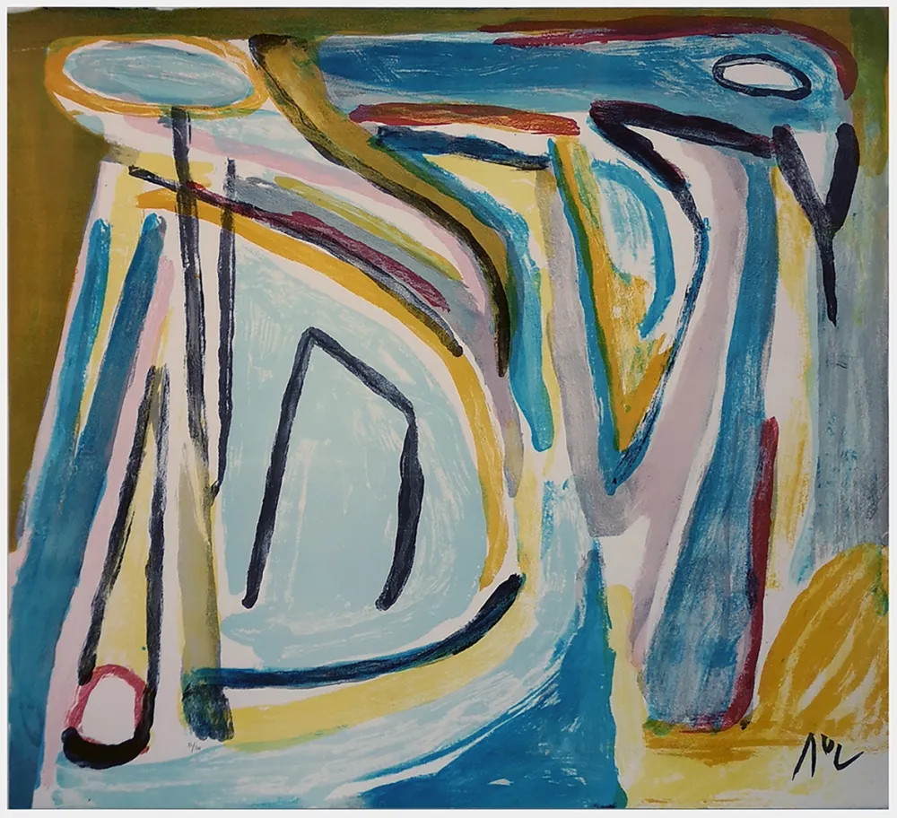 Lithografie Van Velde - Composition