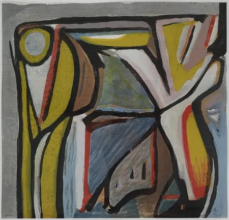 Lithografie Van Velde - Composition