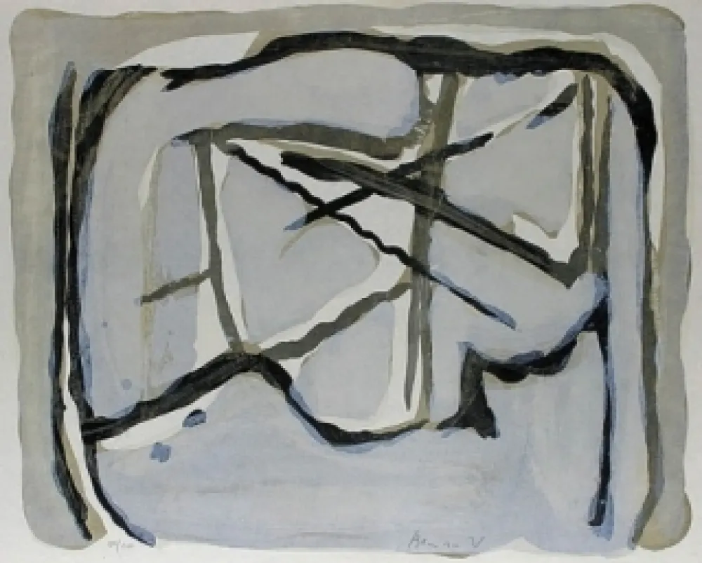 Lithografie Van Velde - Dans le filet