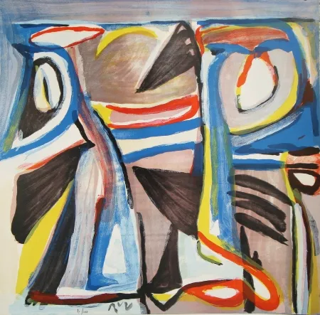 Lithografie Van Velde - Dernière inquiétude