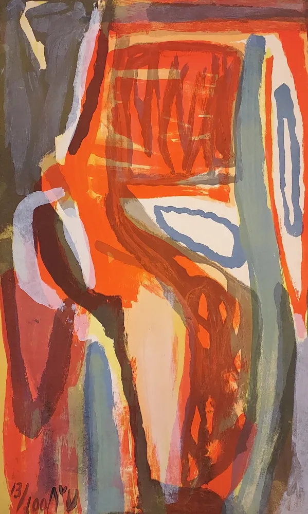 Lithografie Van Velde - MP 133 - Ecoute