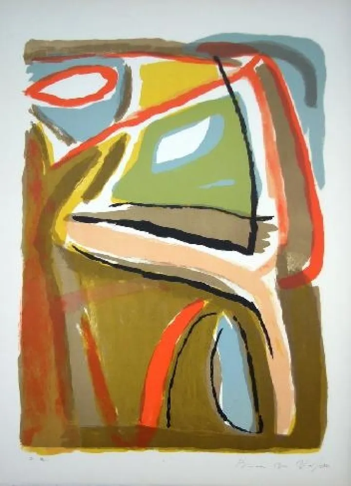 Lithografie Van Velde - MP 44 - Soleil