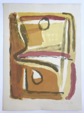 Lithografie Van Velde - Parcours jaune