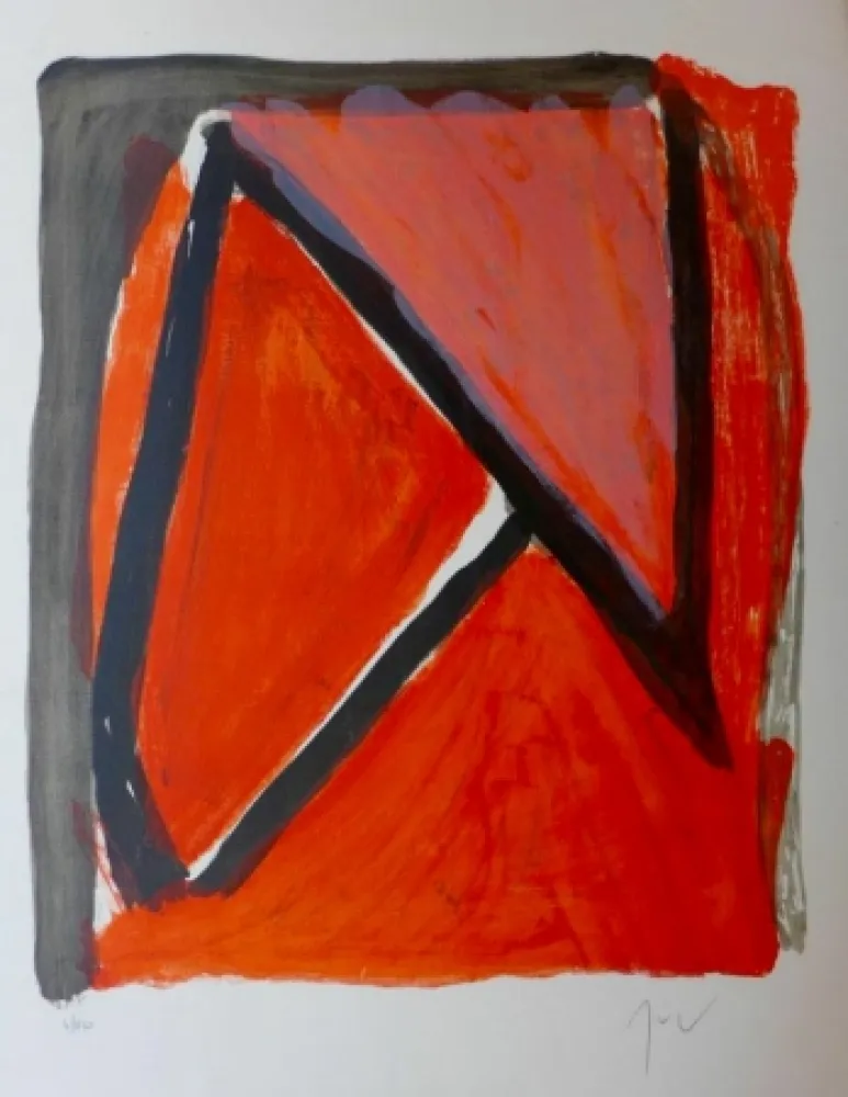 Lithografie Van Velde - Partage du rouge