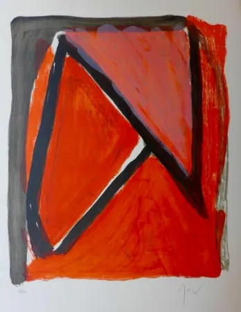 Lithografie Van Velde - Partage du rouge