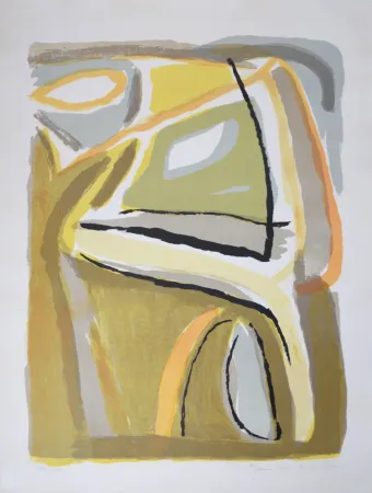 Lithografie Van Velde - Soleil, 1968 - Hand-signed