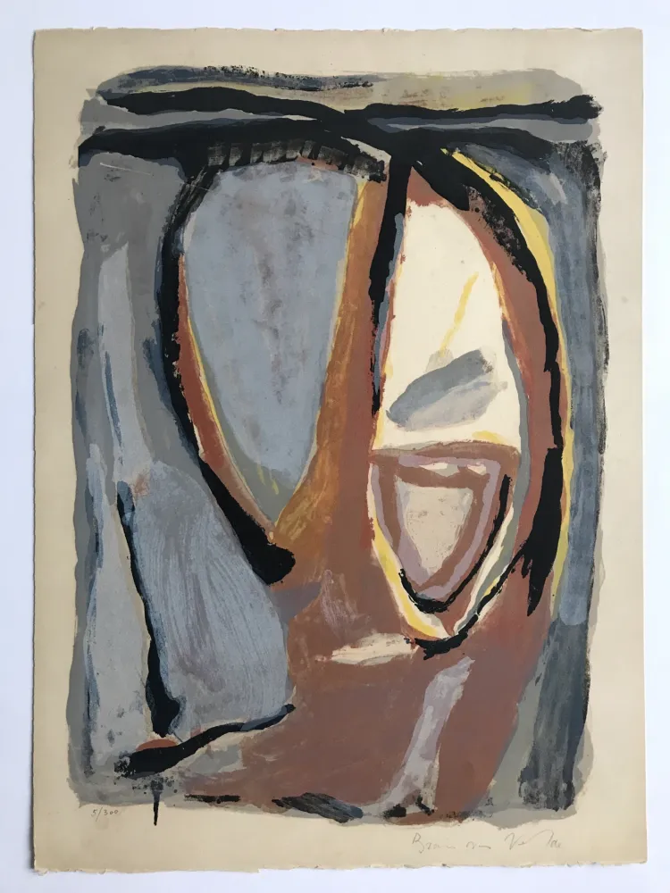 Lithografie Van Velde - Tête