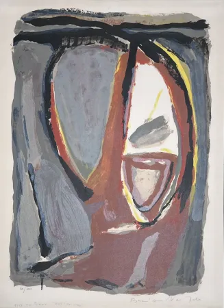 Lithografie Van Velde - Tête 