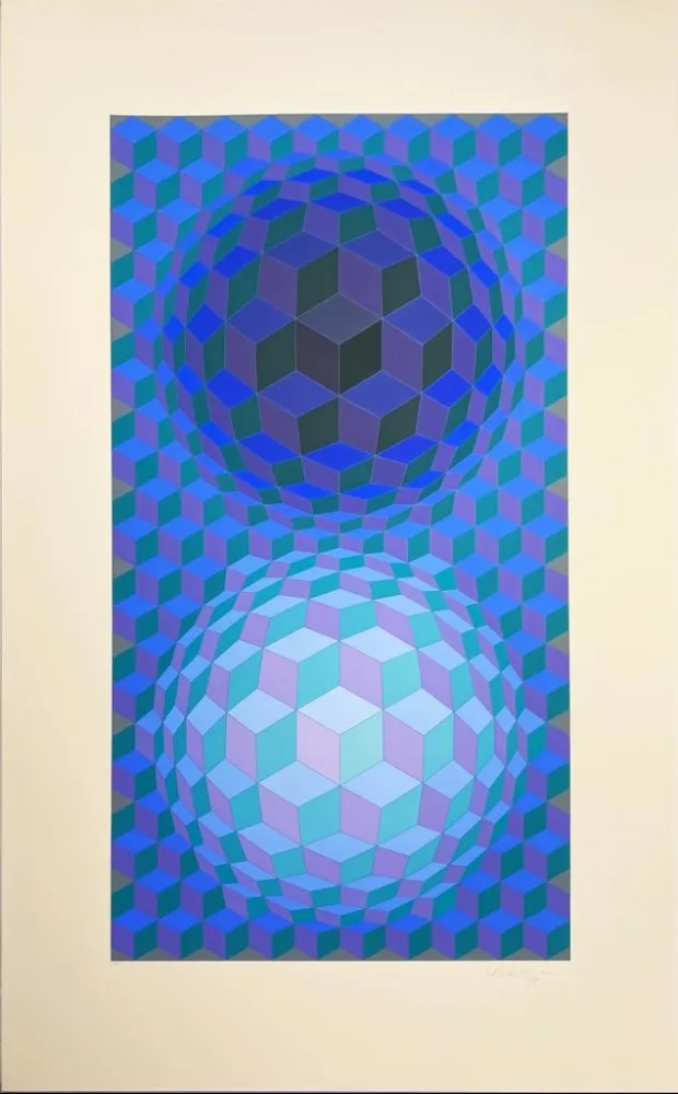 Zeefdruk Vasarely - Album Meta: Seven Plates 5