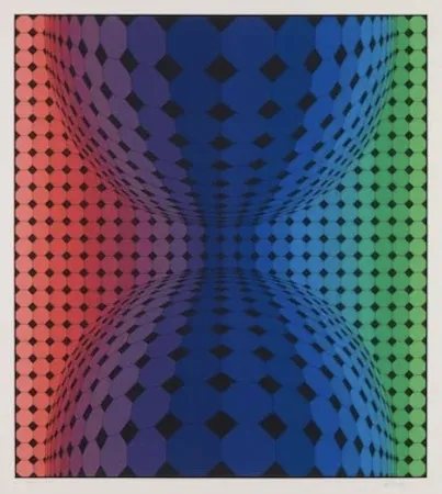 Zeefdruk Vasarely - Attika 3