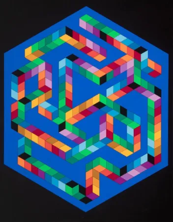 Zeefdruk Vasarely - Babel 3